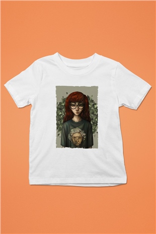 Daria Baskılı Beyaz Unisex Çocuk Tişört