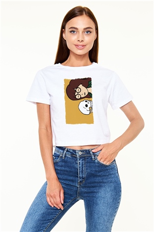 Daria Beyaz  Crop Top Tişört