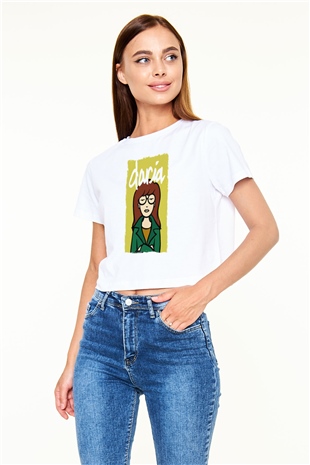Daria Beyaz  Crop Top Tişört