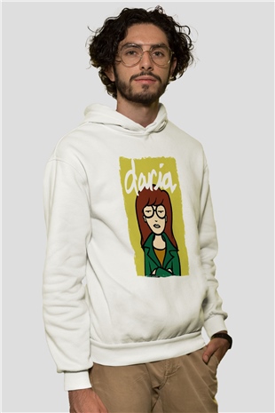 Daria Beyaz Unisex Hoodie