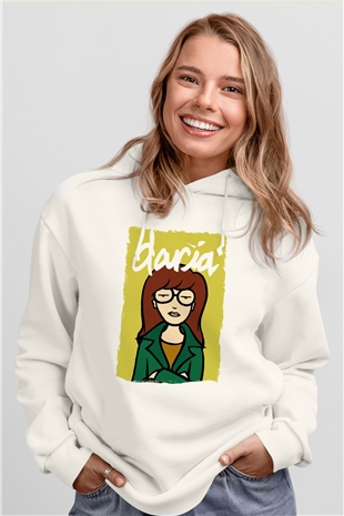Daria Beyaz Unisex Hoodie