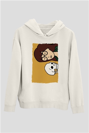 Daria Beyaz Unisex Hoodie