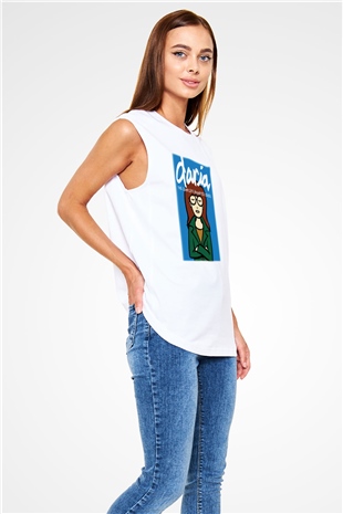 Daria Beyaz Unisex Kolsuz Tişört