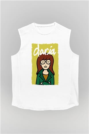 Daria Beyaz Unisex Kolsuz Tişört