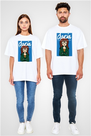 Daria Beyaz Unisex Oversize Tişört T-Shirt