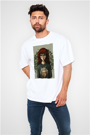 Daria Beyaz Unisex Oversize Tişört T-Shirt