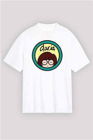 Daria Beyaz Unisex Oversize Tişört T-Shirt