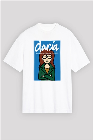 Daria Beyaz Unisex Oversize Tişört T-Shirt