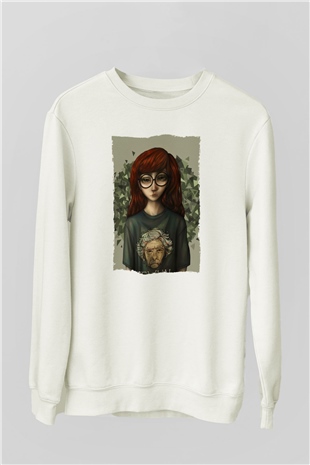 Daria Beyaz Unisex Sweatshirt