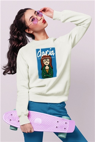 Daria Beyaz Unisex Sweatshirt