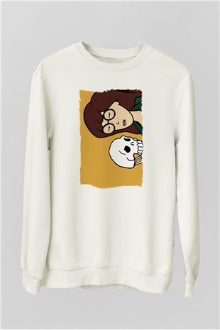 Daria Beyaz Unisex Sweatshirt