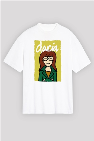 Daria Beyaz Oversize Tişört Oversize T-shirt
