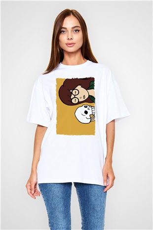 Daria Beyaz Oversize Tişört Oversize T-shirt