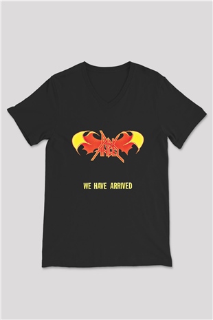Dark Angel Baskılı Unisex Siyah V Yaka Tişört