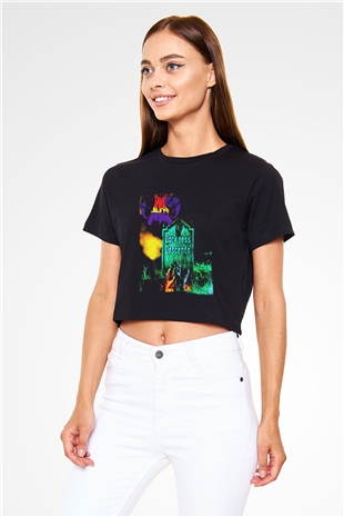 Dark Angel Siyah Crop Top Tişört