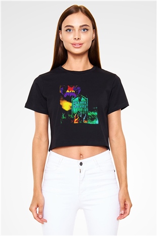 Dark Angel Siyah Crop Top Tişört