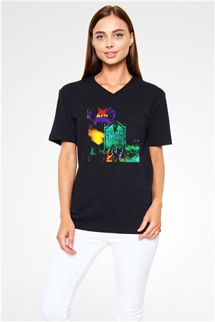 Dark Angel Siyah Unisex V Yaka Tişört T-Shirt