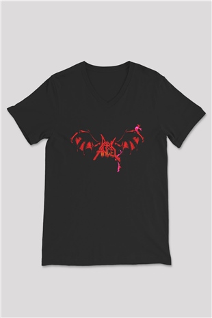 Dark Angel Siyah Unisex V Yaka Tişört T-Shirt
