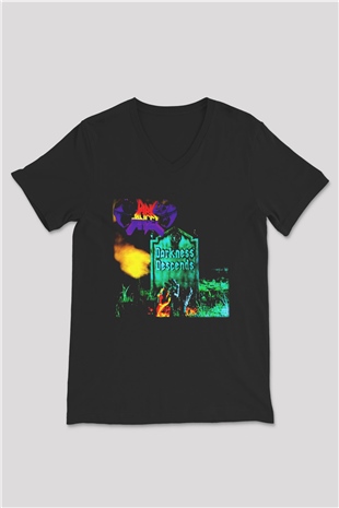 Dark Angel Siyah Unisex V Yaka Tişört T-Shirt