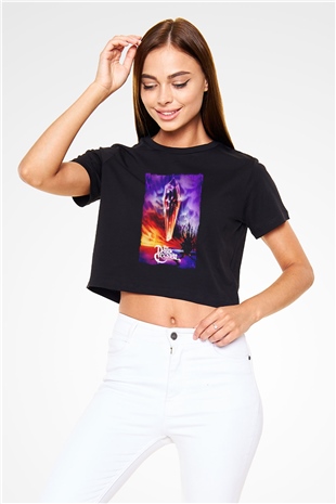 Dark Crystal Siyah   Crop Top Tişört