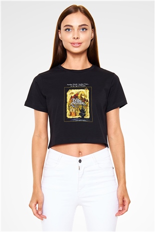 Dark Crystal Siyah Crop Top Tişört