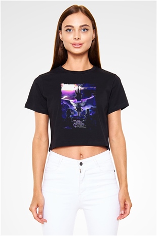 Dark Crystal Siyah   Crop Top Tişört