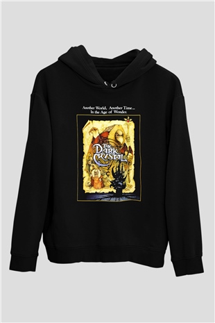 Dark Crystal Siyah Unisex Kapüşonlu Sweatshirt