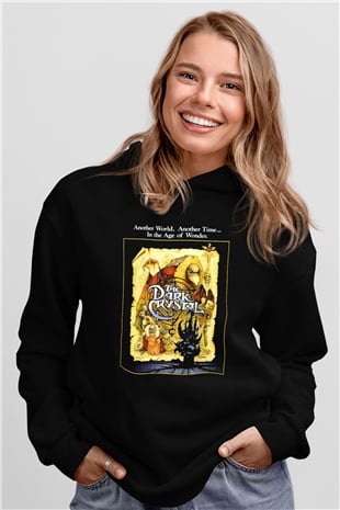 Dark Crystal Siyah Unisex Kapüşonlu Sweatshirt