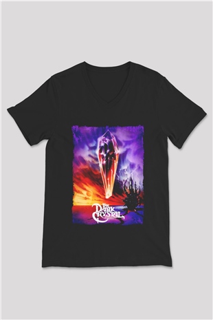 Dark Crystal Siyah Unisex  V Yaka Tişört