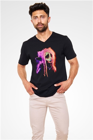 Dark Crystal Siyah Unisex  V Yaka Tişört
