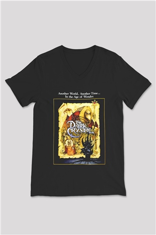 Dark Crystal Siyah Unisex V Yaka Tişört