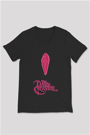 Dark Crystal Siyah Unisex  V Yaka Tişört