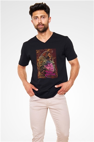 Dark Crystal Siyah Unisex  V Yaka Tişört