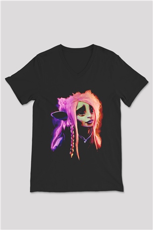 Dark Crystal Siyah Unisex  V Yaka Tişört