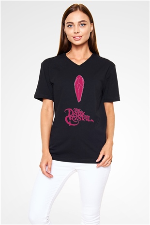 Dark Crystal Siyah Unisex  V Yaka Tişört
