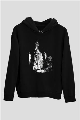 Dark Funeral Baskılı Unisex Siyah Kapüşonlu Sweatshirt