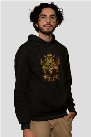 Dark Funeral Baskılı Unisex Siyah Kapüşonlu Sweatshirt