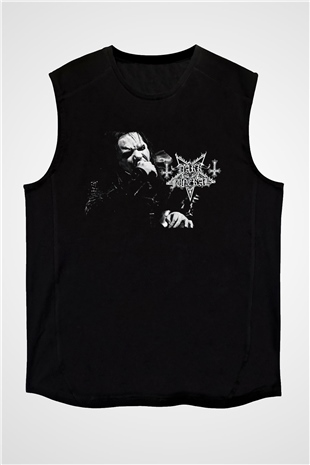 Dark Funeral Baskılı Unisex Siyah Kolsuz Tişört - Tshirt