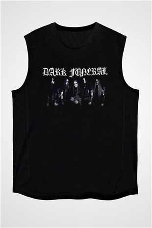 Dark Funeral Baskılı Unisex Siyah Kolsuz Tişört - Tshirt