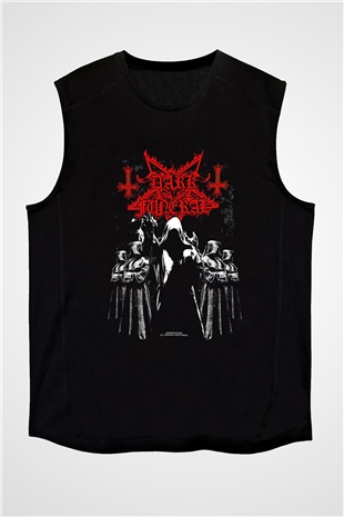 Dark Funeral Baskılı Unisex Siyah Kolsuz Tişört - Tshirt