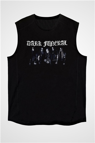 Dark Funeral Baskılı Unisex Siyah Kolsuz Tişört - Tshirt