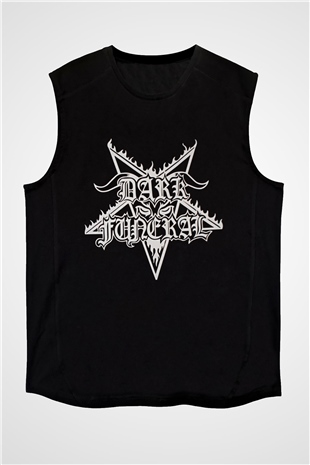 Dark Funeral Baskılı Unisex Siyah Kolsuz Tişört - Tshirt