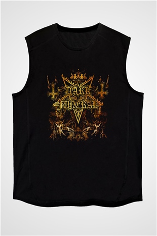 Dark Funeral Baskılı Unisex Siyah Kolsuz Tişört - Tshirt