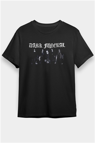 Dark Funeral Baskılı Unisex Siyah Tişört - Tshirt