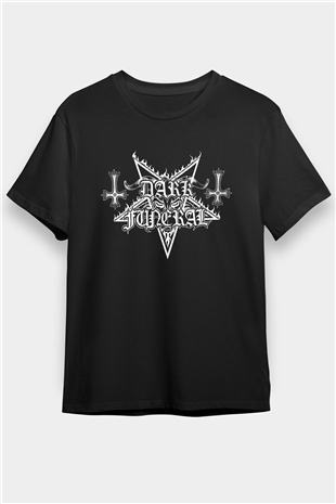 Dark Funeral Baskılı Unisex Siyah Tişört - Tshirt