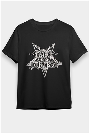 Dark Funeral Baskılı Unisex Siyah Tişört - Tshirt