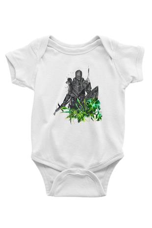 Dark Souls Baskılı Beyaz Unisex Bebek Body - Zıbın