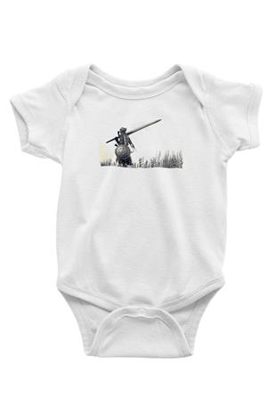 Dark Souls Baskılı Beyaz Unisex Bebek Body - Zıbın