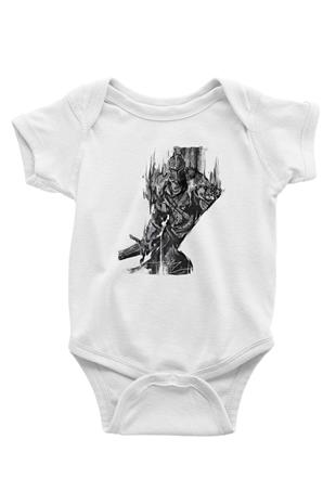 Dark Souls Baskılı Beyaz Unisex Bebek Body - Zıbın