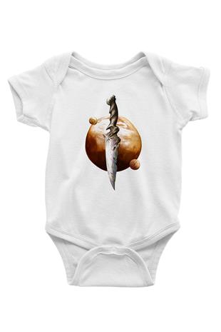 Dark Souls Baskılı Beyaz Unisex Bebek Body - Zıbın
